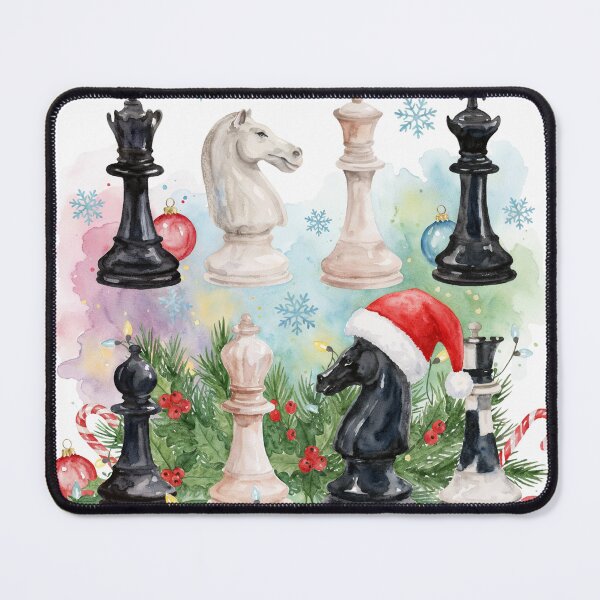 Item preview, Christmas Chess Pieces - Festive Holiday Artwork with Santa Hats and Decorations designed and sold by Anastasiia Yurevych.