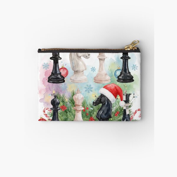Item preview, Christmas Chess Pieces - Festive Holiday Artwork with Santa Hats and Decorations designed and sold by Anastasiia Yurevych.
