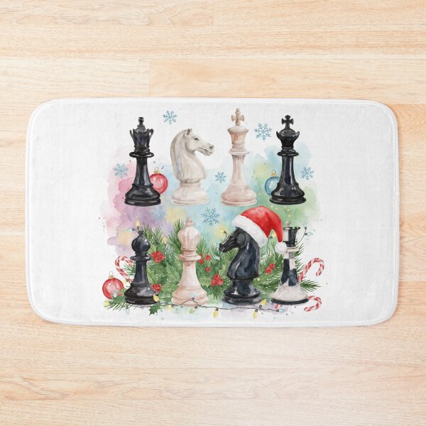 Item preview, Christmas Chess Pieces - Festive Holiday Artwork with Santa Hats and Decorations designed and sold by Anastasiia Yurevych.