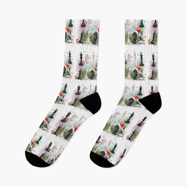 Item preview, Christmas Chess Pieces - Festive Holiday Artwork with Santa Hats and Decorations designed and sold by Anastasiia Yurevych.