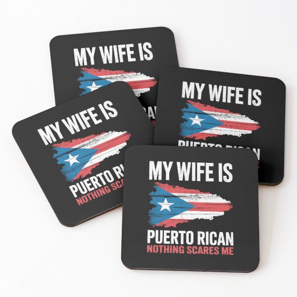 Item preview, My Wife Is Puerto Rican Puerto Rico Heritage Roots PR Flag designed and sold by FortuneFull.