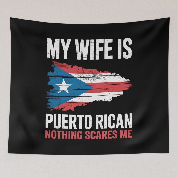 Item preview, My Wife Is Puerto Rican Puerto Rico Heritage Roots PR Flag designed and sold by FortuneFull.