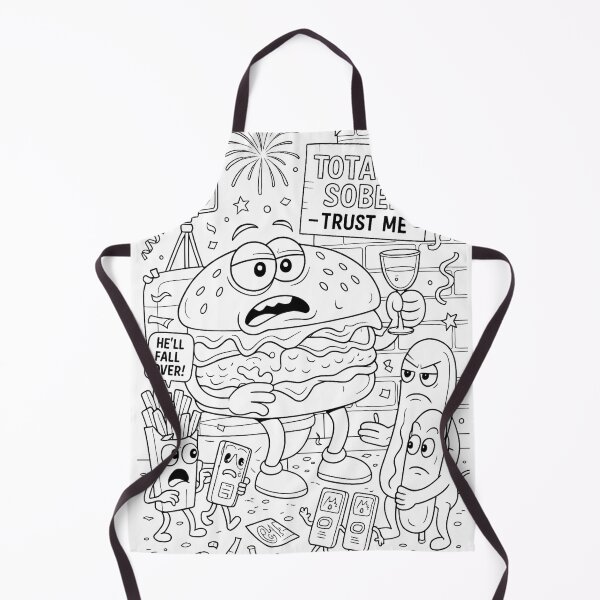 Item preview, Funny Party Burger – Cartoon Coloring Page Chaos designed and sold by ComedyInkFactor.