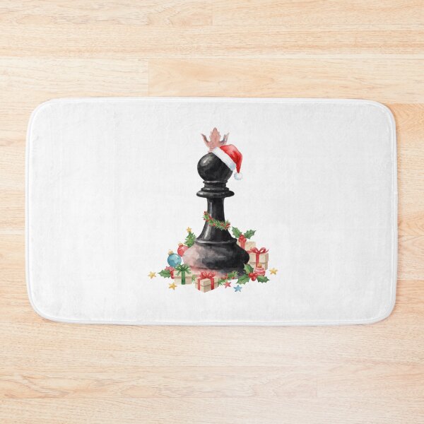 Item preview, Christmas Chess Queen  Watercolor King Piece with Santa Hat and Gifts designed and sold by Anastasiia Yurevych.