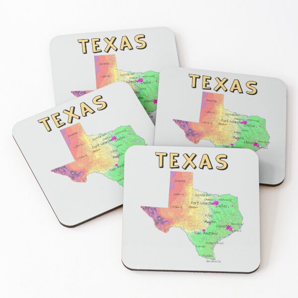 Item preview, Vibrant Texas Topography Map - Major Cities & Landscape T-Shirt designed and sold by mashmosh.