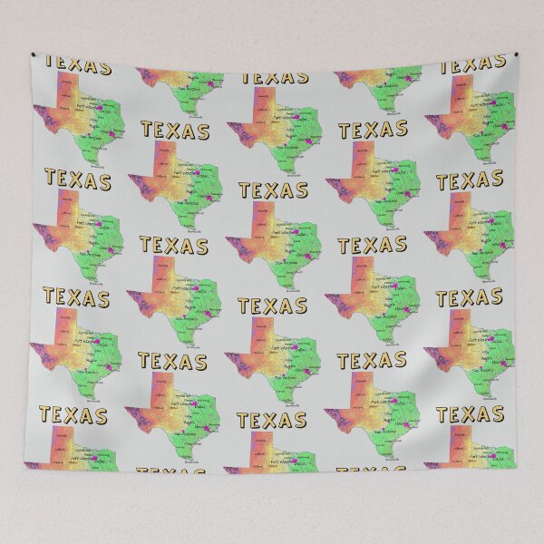 Item preview, Vibrant Texas Topography Map - Major Cities & Landscape T-Shirt designed and sold by mashmosh.