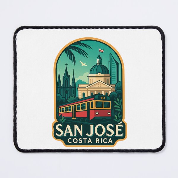 Item preview, San José Cityscape with Train and Cathedral, Costa Rica designed and sold by Places On Earth.