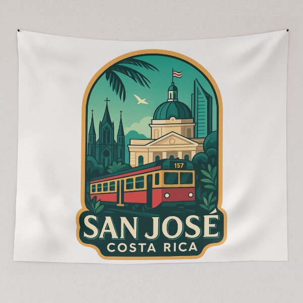 Item preview,  San José Cityscape with Train and Cathedral, Costa Rica designed and sold by Places On Earth.