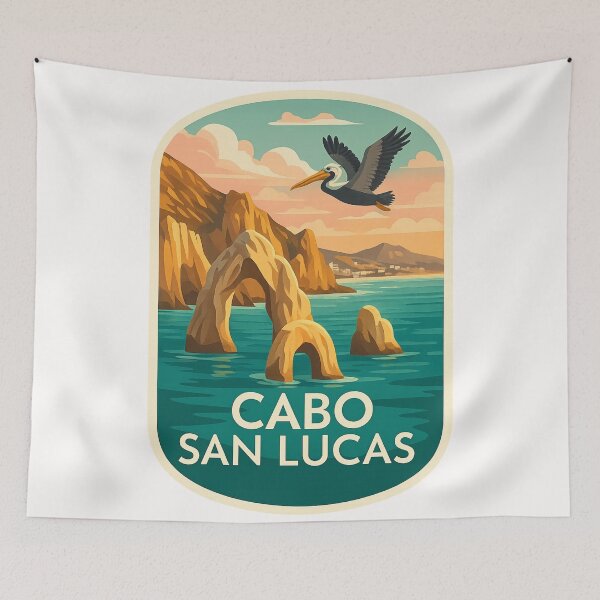Item preview,  Arch and Coastline of Cabo San Lucas with Pelican designed and sold by Places On Earth.