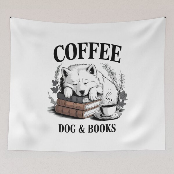 Item preview, Cute Coffee Dog Books Lover Idea Women Men Kids  designed and sold by CombatTask.