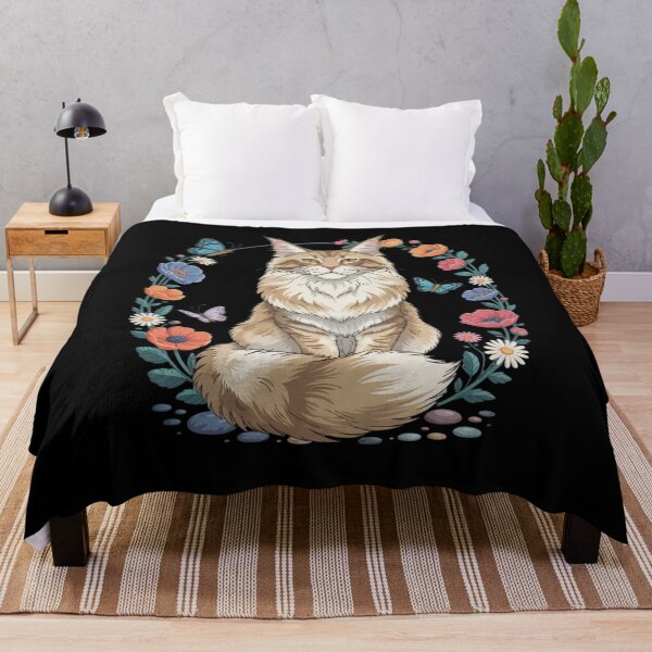Item preview, Majestic Maine Coon Cat Flowers Butterflies designed and sold by Gogetgiggles.