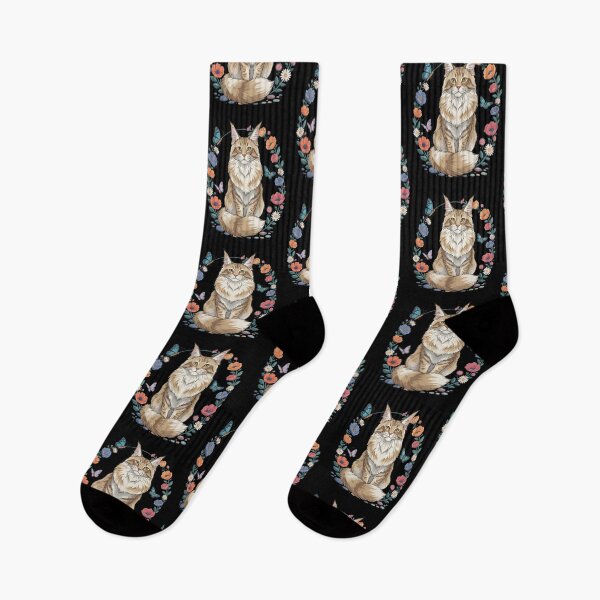 Item preview, Majestic Maine Coon Cat Flowers Butterflies designed and sold by Gogetgiggles.