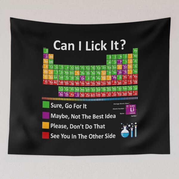 Item preview, Can I Lick It Periodic Table Chart Science Teacher Cool Meme designed and sold by Tiar-Kin.