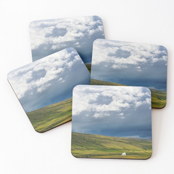 Item preview, Lonely white church in the Icelandic hills, Land of Fire and Ice. Original photography designed and sold by studio838.