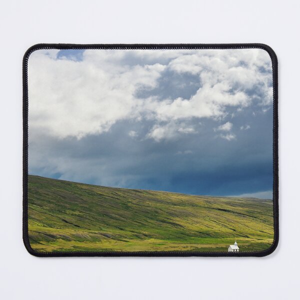 Item preview, Lonely white church in the Icelandic hills, Land of Fire and Ice. Original photography designed and sold by studio838.