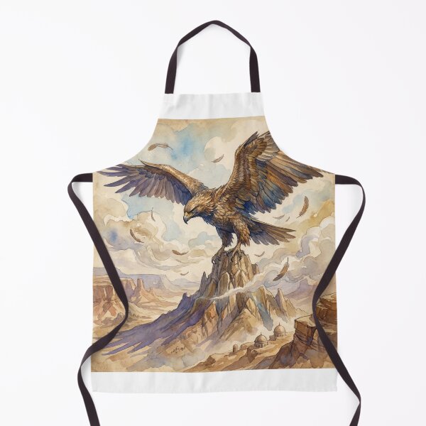 Item preview, Roc atop a Mountain creature of folklore watercolor artwork illustration designed and sold by Vintage Designs +.