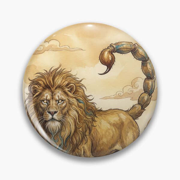 Item preview, Persian Manticore creature of folklore watercolor artwork illustration designed and sold by Vintage Designs +.