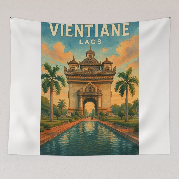 Item preview,  Patuxai and Avenue Reflections, Vientiane, Laos designed and sold by Places On Earth.