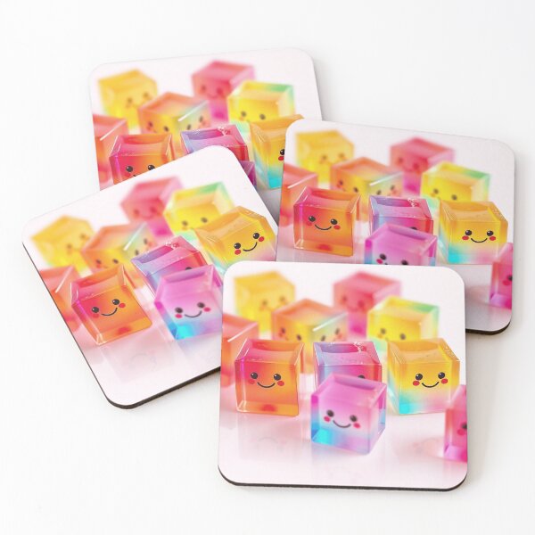 Item preview, Rainbow Jelly Cubes – Kawaii Jelly Characters designed and sold by Petonia.