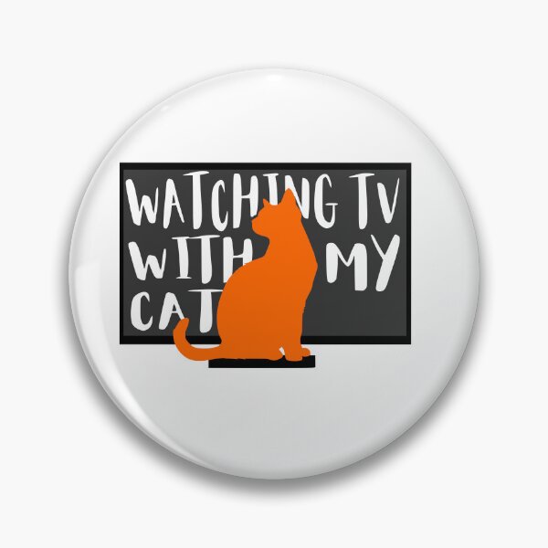 Item preview, Watching TV with My Orange Cat, Cute Cat Blocking a Screen designed and sold by RubberBandBall.