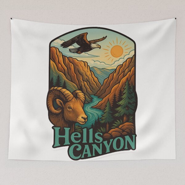 Item preview,  Wildlife and River Vista, Hells Canyon, USA designed and sold by Places On Earth.