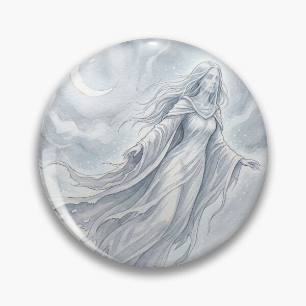 Item preview, Banshee in the Moonlit Circles of the Henge creature of folklore watercolor artwork illustration designed and sold by Vintage Designs +.