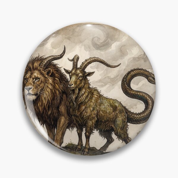 Item preview, Chimera creature of folklore watercolor artwork illustration designed and sold by Vintage Designs +.