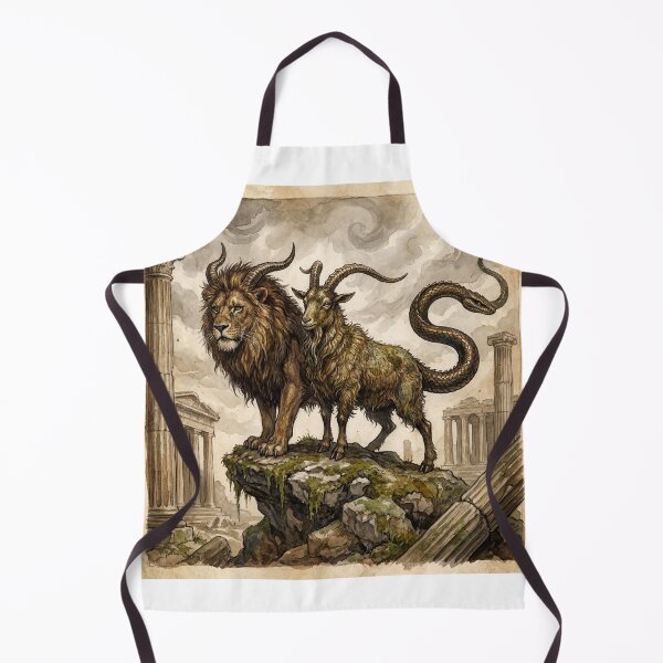 Item preview, Chimera creature of folklore watercolor artwork illustration designed and sold by Vintage Designs +.