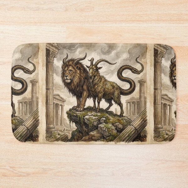 Item preview, Chimera creature of folklore watercolor artwork illustration designed and sold by Vintage Designs +.