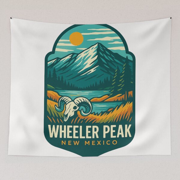 Item preview,  Wheeler Peak with Ram Skull and Lake, New Mexico designed and sold by Places On Earth.