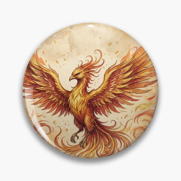 Item preview, Phoenix Rising creature of folklore watercolor artwork illustration designed and sold by Vintage Designs +.