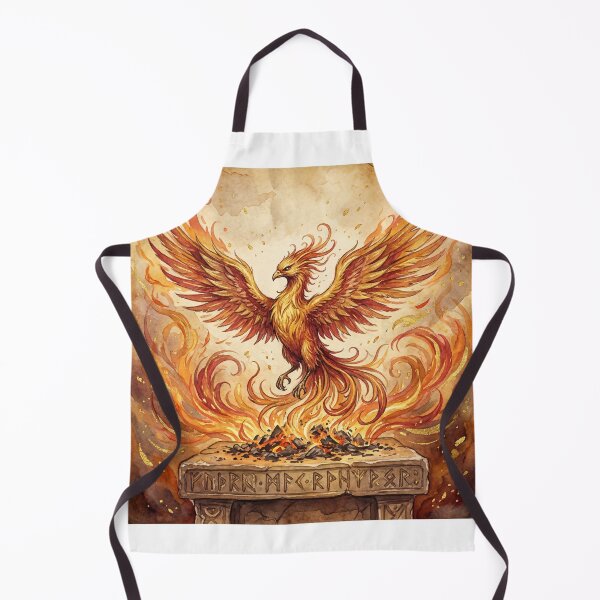 Item preview, Phoenix Rising creature of folklore watercolor artwork illustration designed and sold by Vintage Designs +.