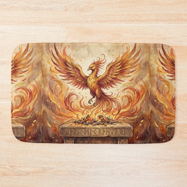 Item preview, Phoenix Rising creature of folklore watercolor artwork illustration designed and sold by Vintage Designs +.
