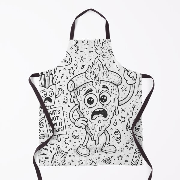 Item preview, Funny Pizza Panic – Cartoon Fireworks Coloring Page designed and sold by ComedyInkFactor.