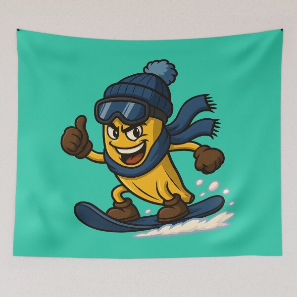 Item preview, Snowboarding Banana – Funny Winter Cartoon Fruit Character designed and sold by WinkWild.