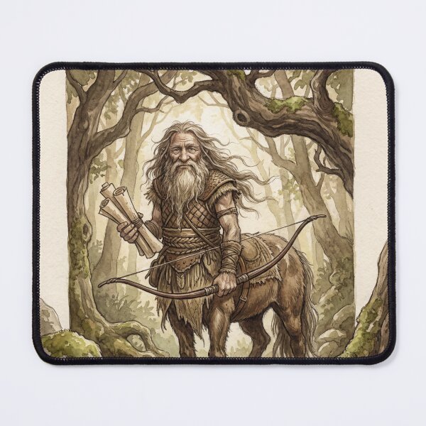 Item preview, Centaur the Forest Sage creature of folklore watercolor artwork illustration designed and sold by Vintage Designs +.