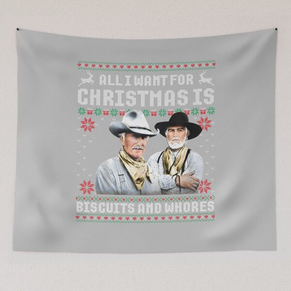 Item preview, Western Cowboys Biscuits and Whores Christmas Quote Retro designed and sold by mjohnson9.