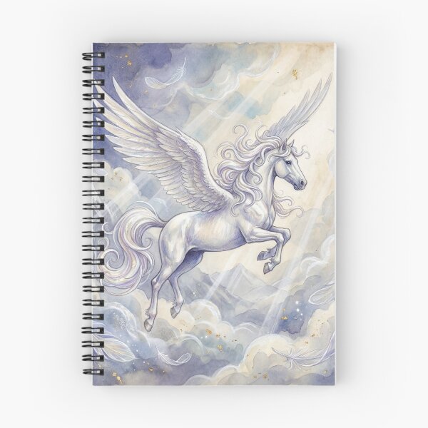 Item preview, Pegasus creature of folklore watercolor artwork illustration designed and sold by Vintage Designs +.
