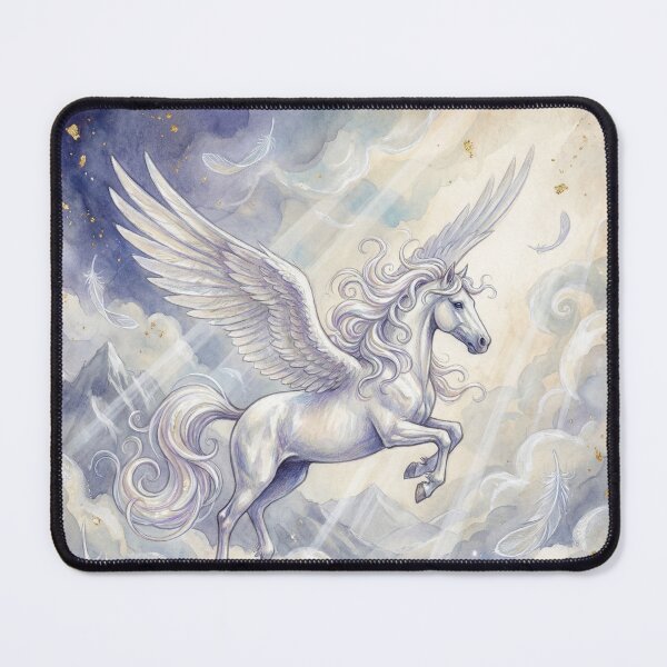 Item preview, Pegasus creature of folklore watercolor artwork illustration designed and sold by Vintage Designs +.