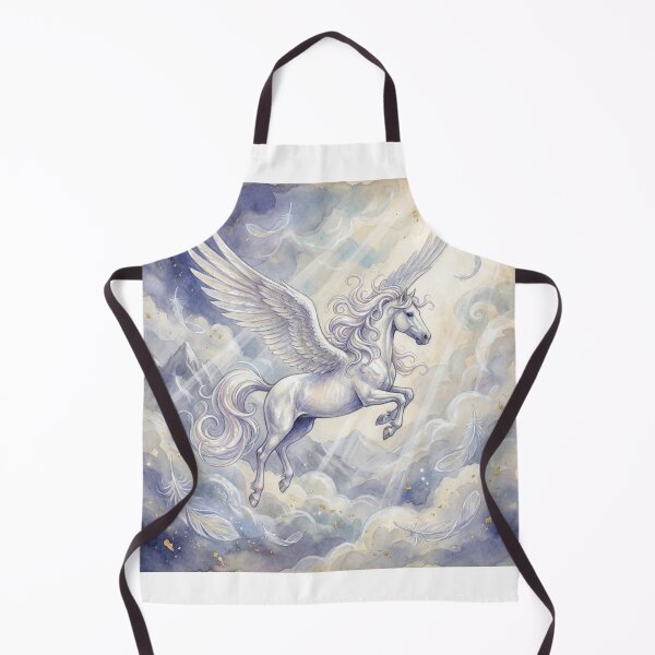Item preview, Pegasus creature of folklore watercolor artwork illustration designed and sold by Vintage Designs +.