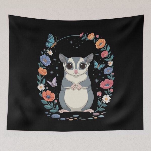 Item preview, Sugar Glider Floral Butterflies Cute Animal designed and sold by Gogetgiggles.
