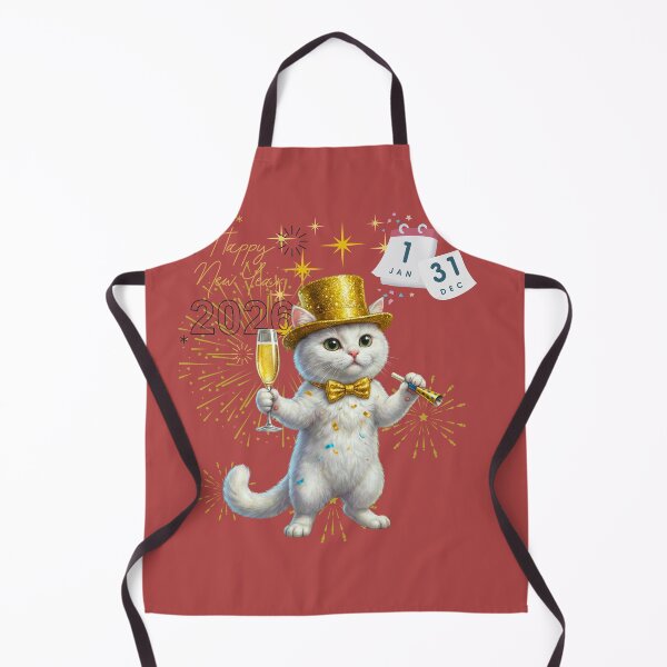 Item preview, Cute Party Kitten Happy New Year 2026 | Gold Top Hat & Champagne Celebration designed and sold by E-SarnEdge.