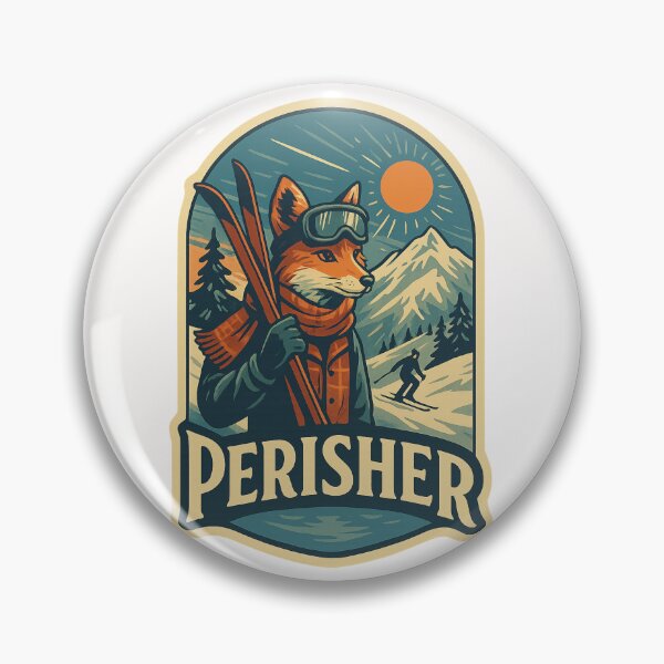 Item preview, Perisher Ski Resort with Alpine Fox Mascot designed and sold by Places On Earth.
