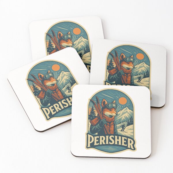 Item preview, Perisher Ski Resort with Alpine Fox Mascot designed and sold by Places On Earth.