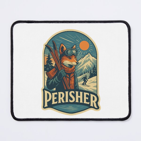 Item preview, Perisher Ski Resort with Alpine Fox Mascot designed and sold by Places On Earth.