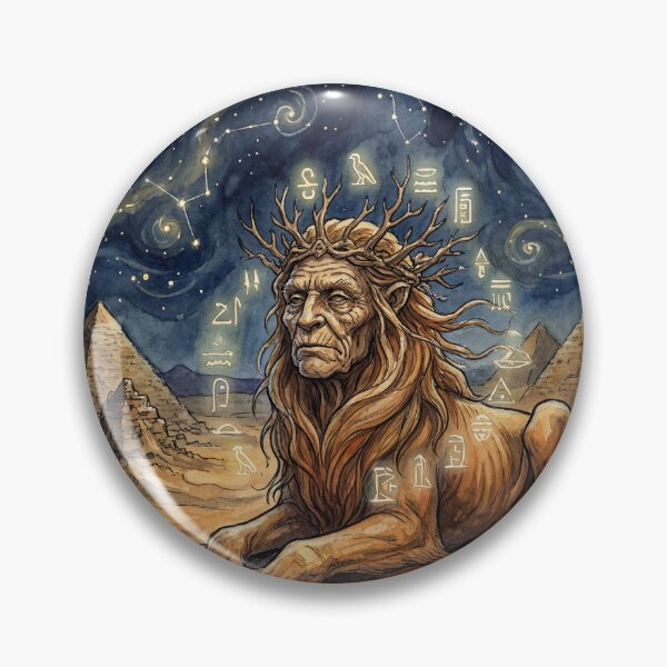 Item preview, Sphinx and Pyramids creature of folklore watercolor artwork illustration designed and sold by Vintage Designs +.