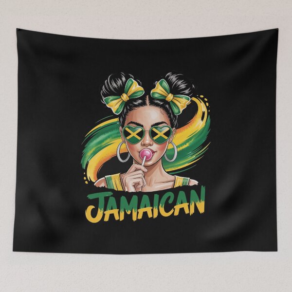 Item preview, Jamaican Messy Bun Jamaica Flag Hispanic Heritage Month Girl  designed and sold by VasilisLamArt.