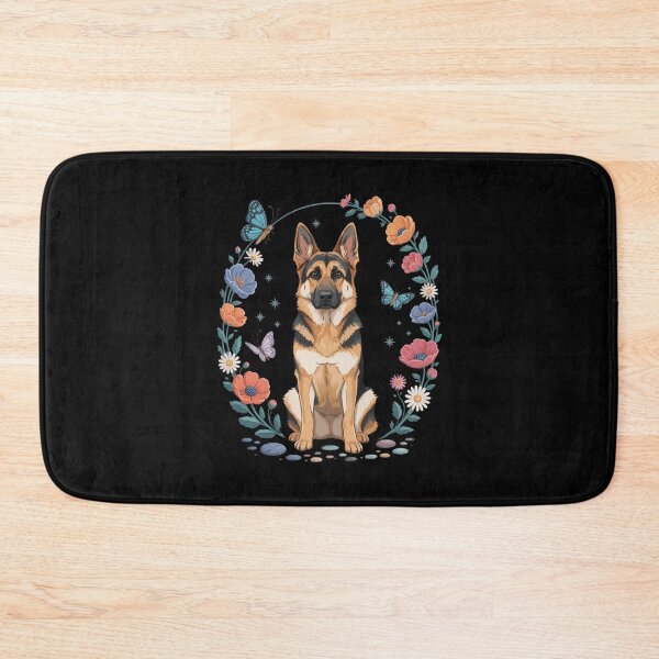 Item preview, German Shepherd Floral Wreath Butterfly Dog Lover designed and sold by Gogetgiggles.