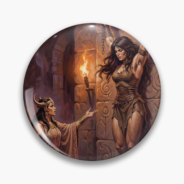 Artikelvorschau, Amazonen verhören eine barbarische Kriegerin in Defiance-Illustrationen im Fantasy-Kunststil entworfen und verkauft von Vintage Designs +.