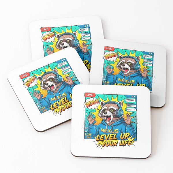 Item preview, Comic Book Style Gamer Raccoon Level Up designed and sold by SholoStudio.